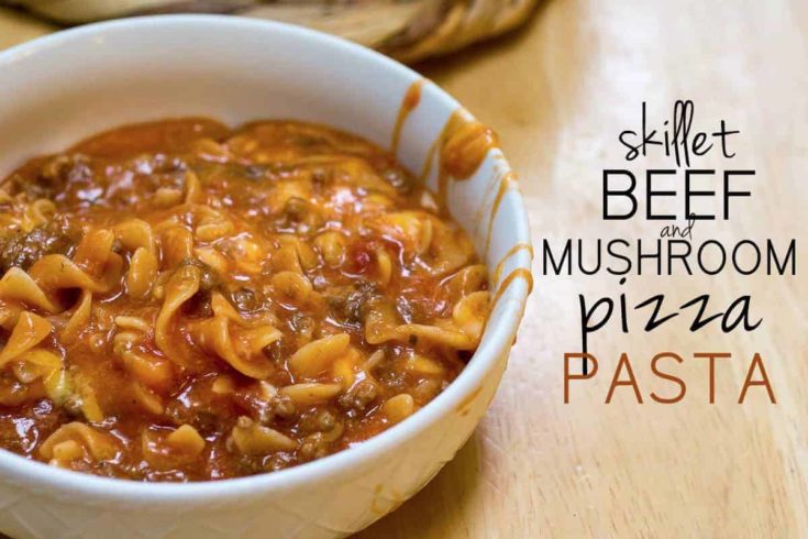 Cheese pasta filled with meat, pasta, and all your favorite pizza flavor. The kids love this easy skillet dinner!