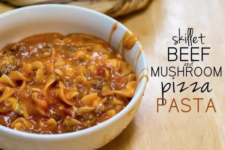 Cheese pasta filled with meat, pasta, and all your favorite pizza flavor. The kids love this easy skillet dinner!
