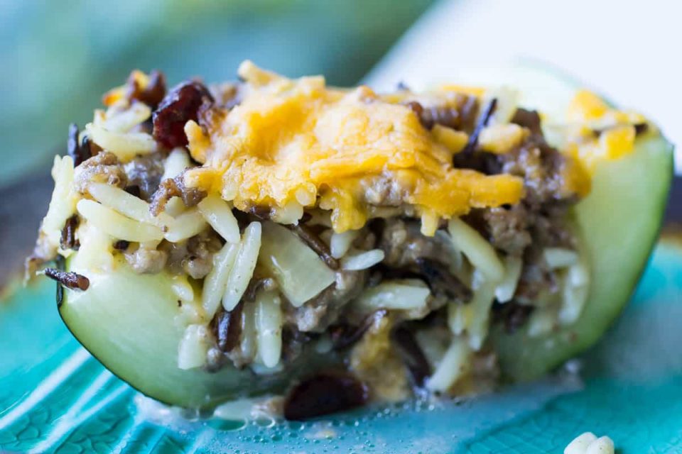Beef & Wild Rice Stuffed Zucchini Easy, delicious dinner recipe.