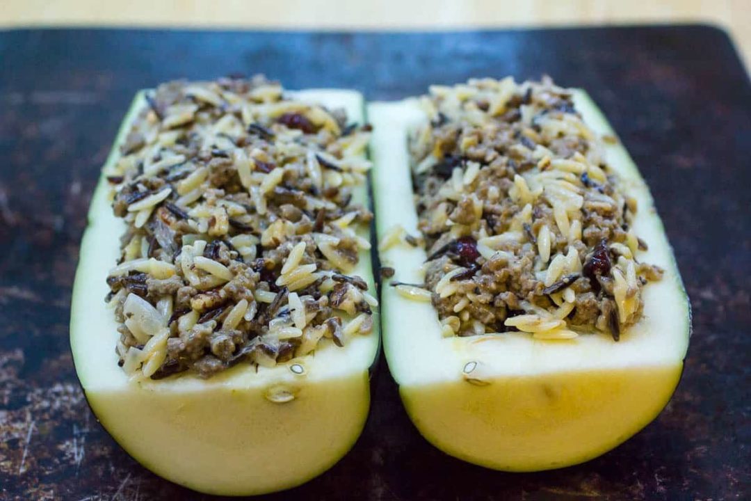 Beef & Wild Rice Stuffed Zucchini Easy, delicious dinner recipe.