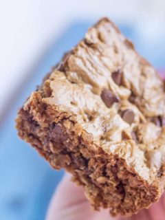 Browned Butter Oatmeal Chocolate Chip Cookie Bars - its a mouthful, but in such a great way!