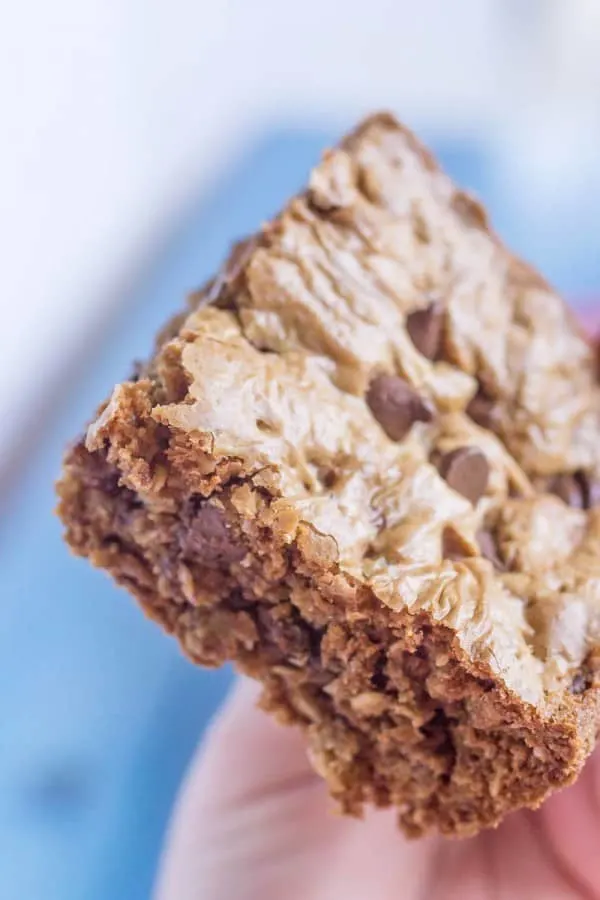 Browned Butter Oatmeal Chocolate Chip Cookie Bars - its a mouthful, but in such a great way!