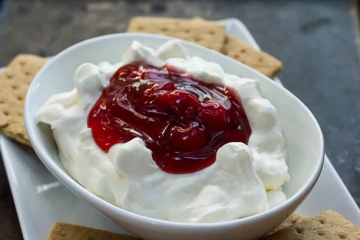 Easy Fluffy Cherry Cheesecake Dip