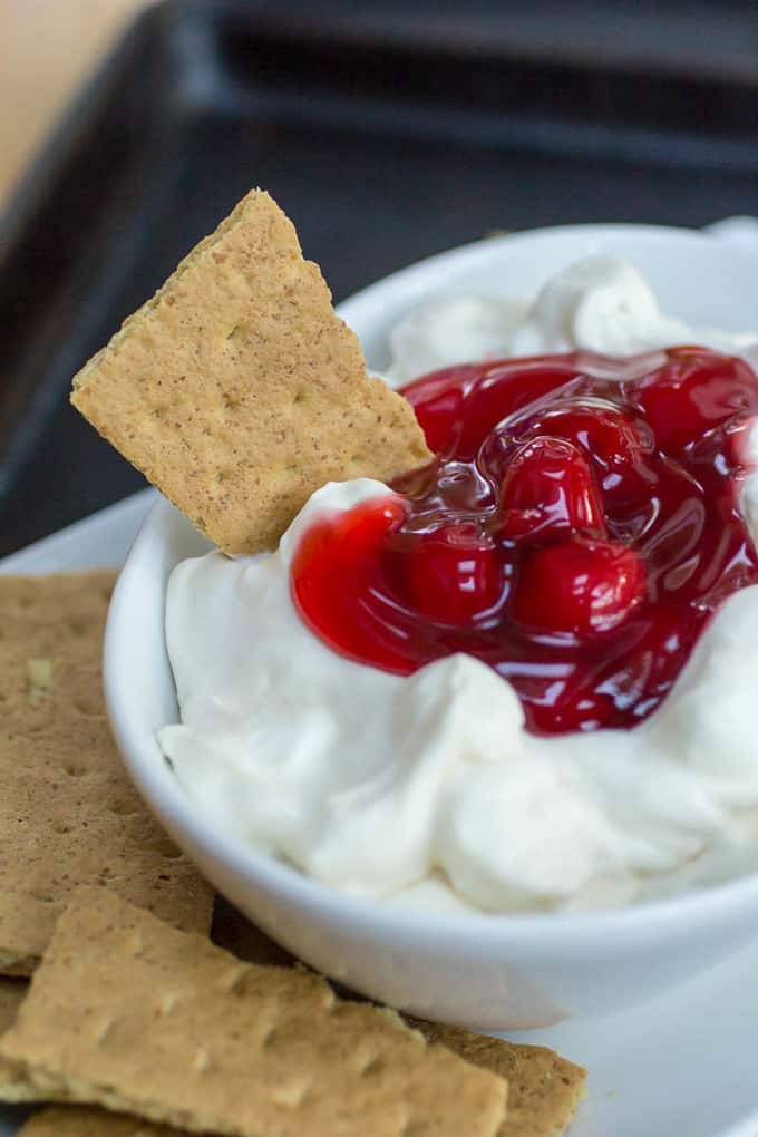 Easy Fluffy Cherry Cheesecake Dip