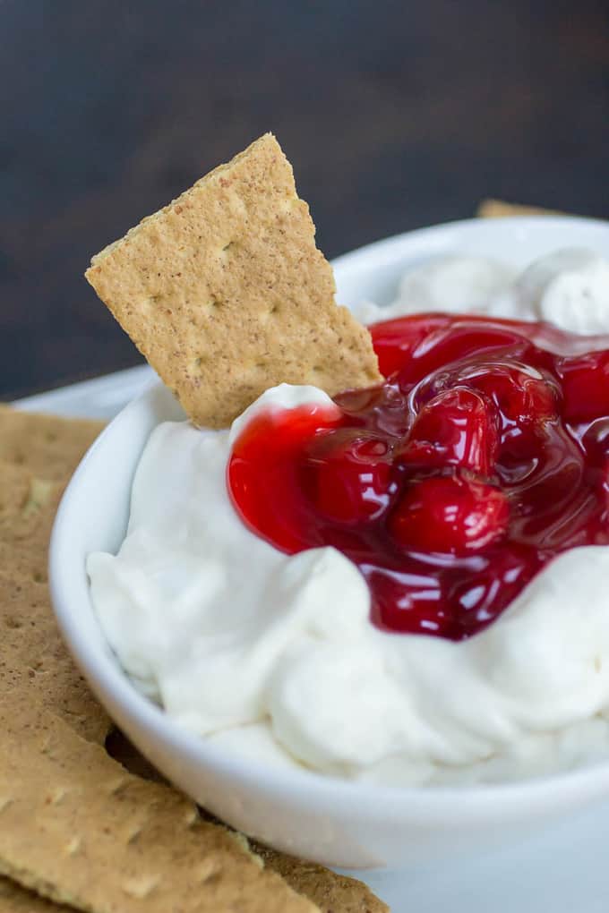 Easy Fluffy Cherry Cheesecake Dip