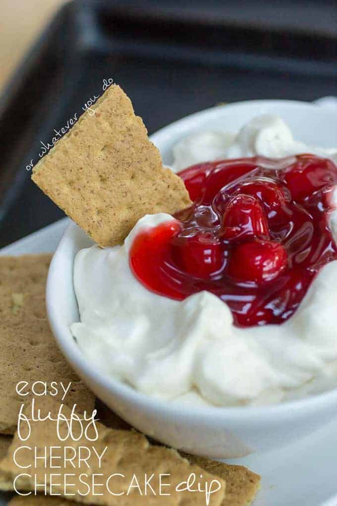 Easy Fluffy Cherry Cheesecake Dip recipe