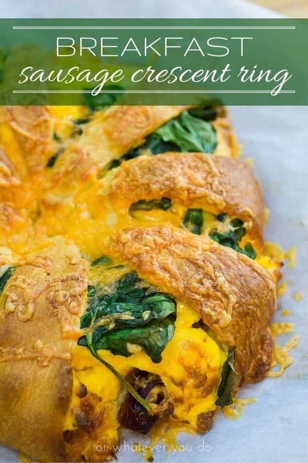 Sausage and Egg Breakfast Crescent Ring is a super easy and makes breakfast for a crowd in a snap. Reheats really well the next day too!