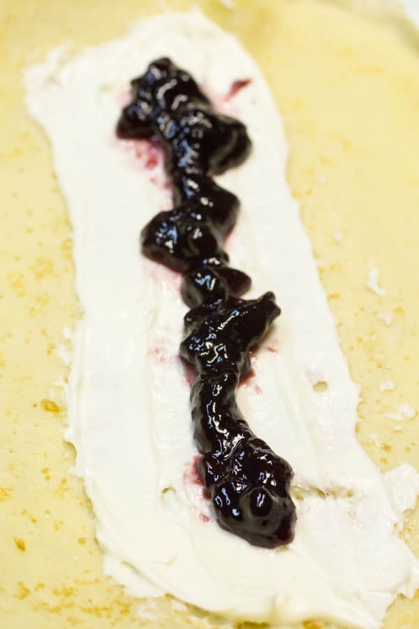 Crepes with Marionberry Cream Cheese Filling