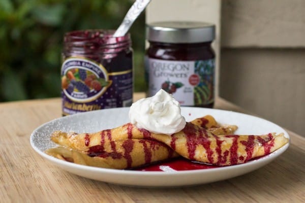 Crepes with Marionberry Cream Cheese Filling