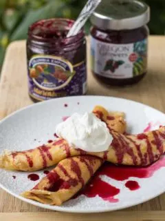 Crepes with Marionberry Cream Cheese Filling