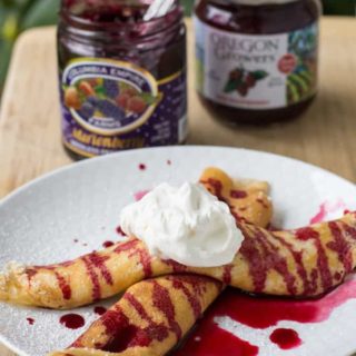 Crepes with Marionberry Cream Cheese Filling