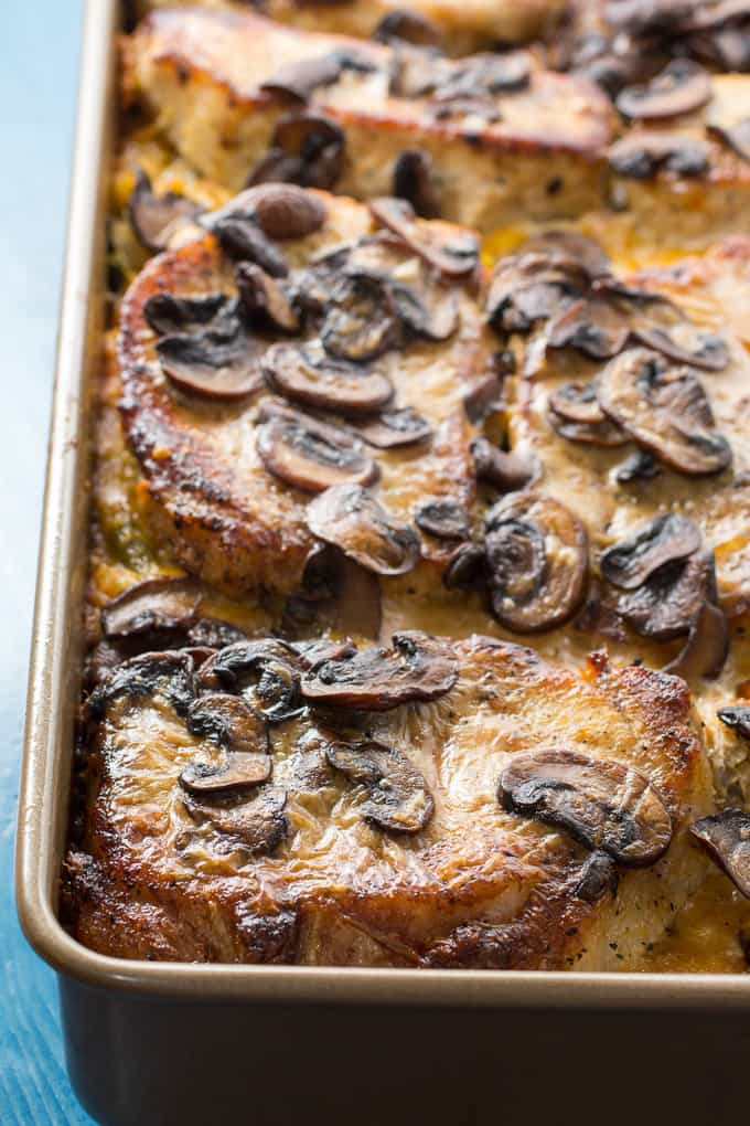 Mushroom Pork Chops with Vegetable Wild Rice Pilaf