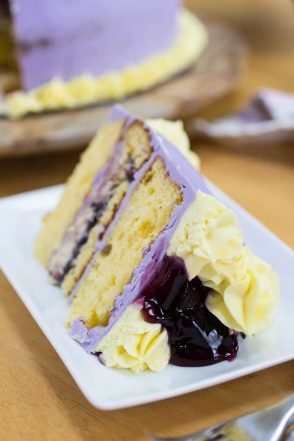 Spring Blueberry Lemon Pudding Cheesecake Cake