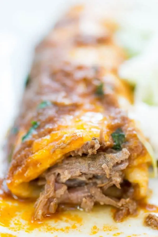 Smothered Shredded Beef Burritos