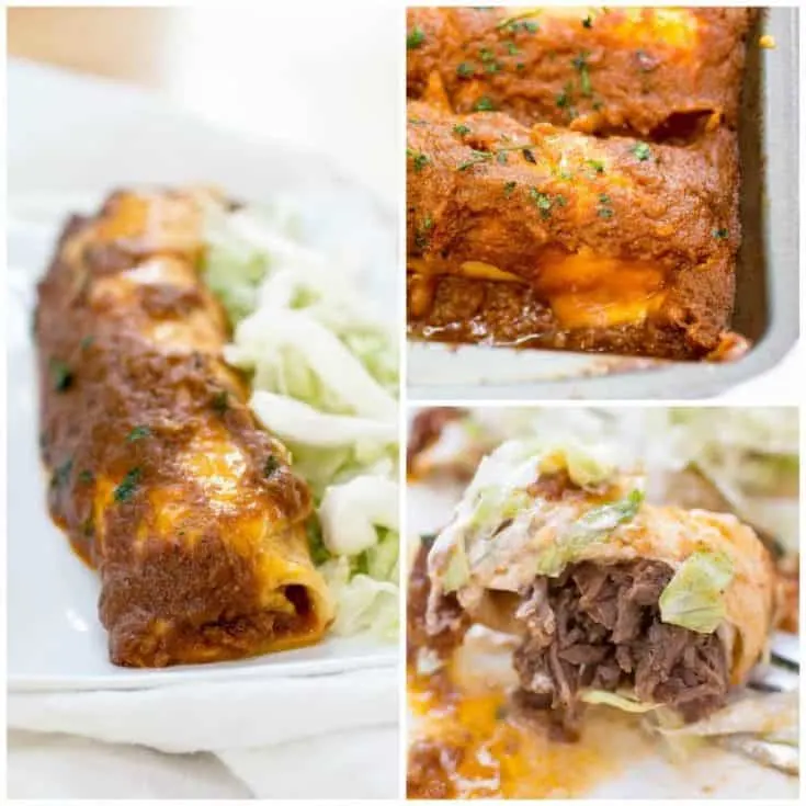 Smothered Shredded Beef Burritos