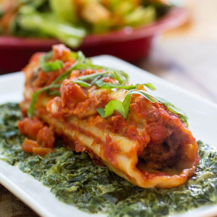 Meatball Stuffed Manicotti