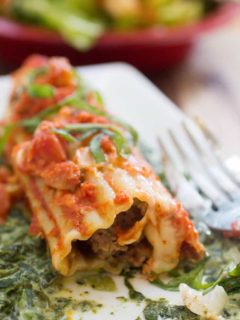 Meatball Stuffed Manicotti