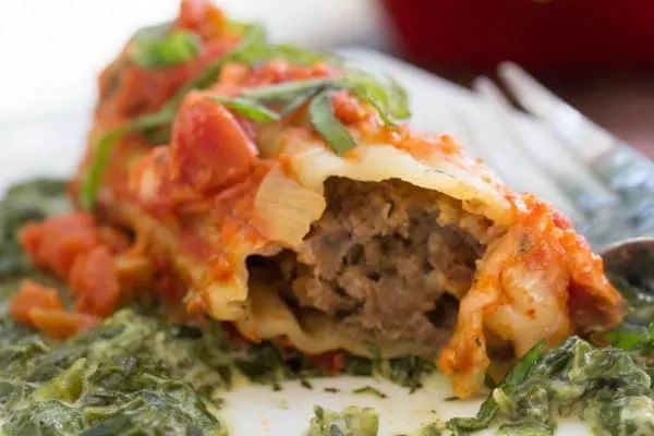 This meatball stuffed manicotti doesn't even require a pre-boil of the noodles. SO tasty.