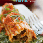 This meatball stuffed manicotti doesn't even require a pre-boil of the noodles. SO tasty.