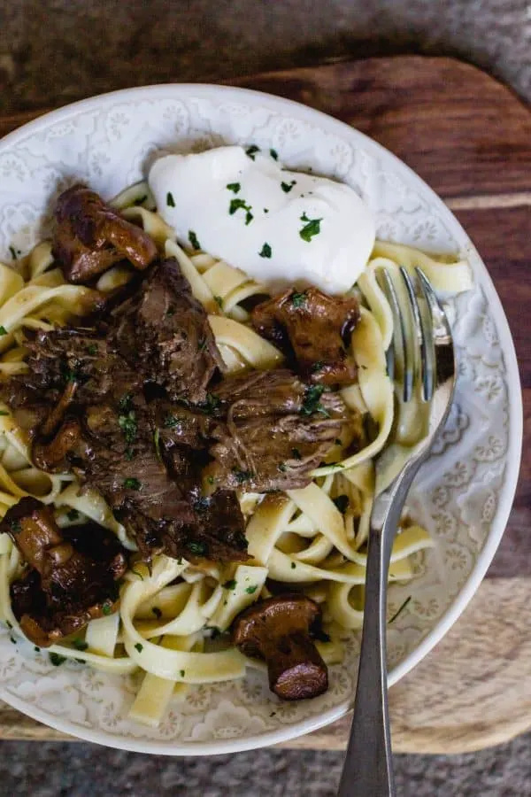 Instant Pot French Onion Beef Stroganoff