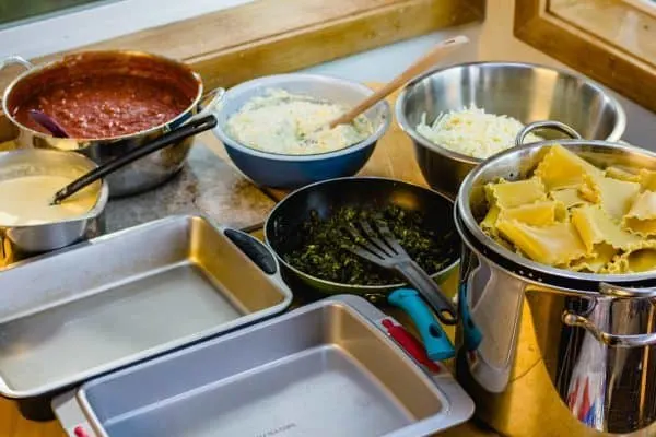 Chicken Alfredo Lasagna with Spinach