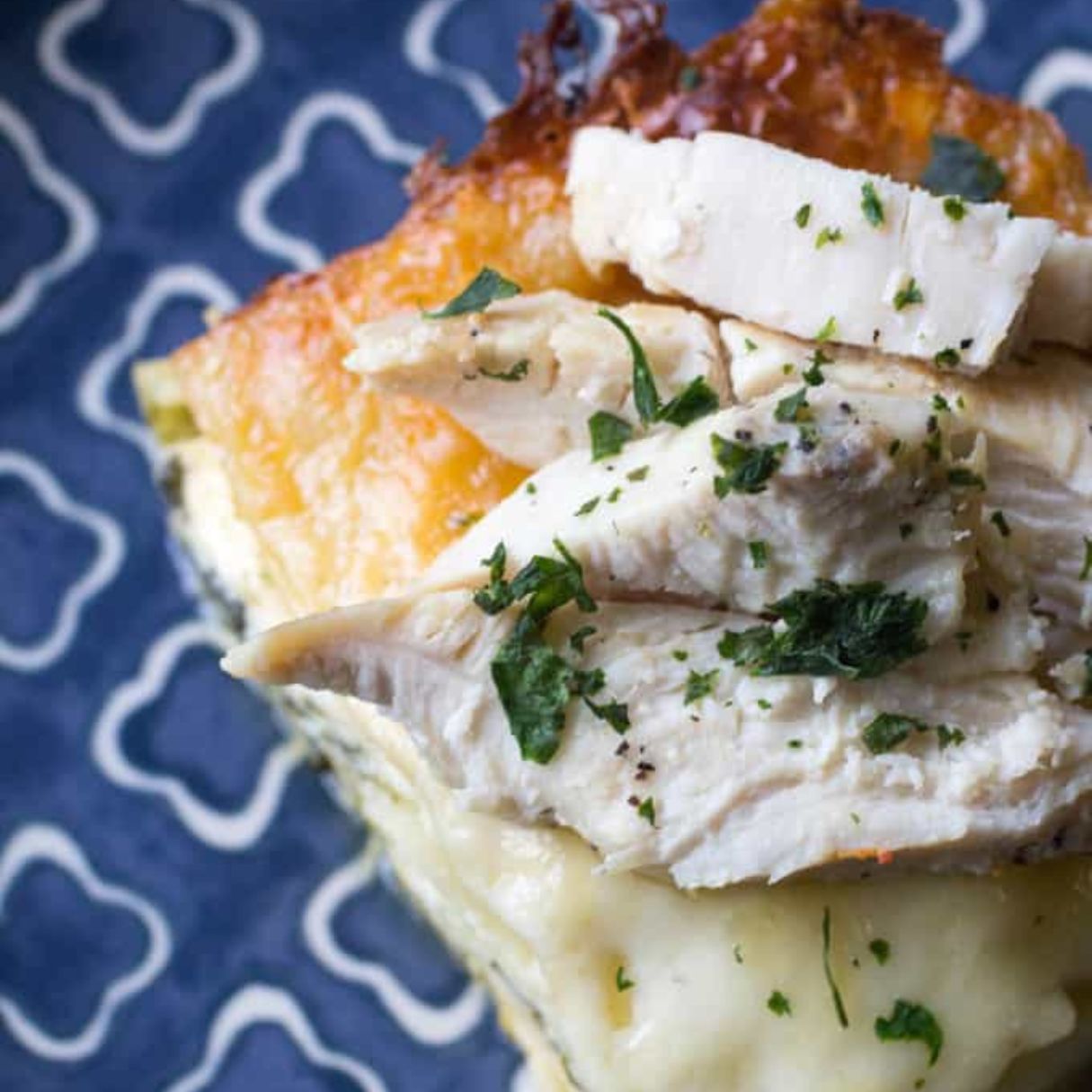 Chicken Alfredo Lasagna with Spinach