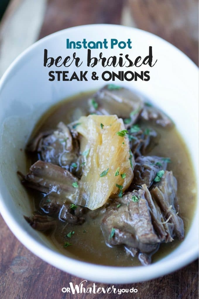 Pressure Cooker Beer Braised Steak and Onions