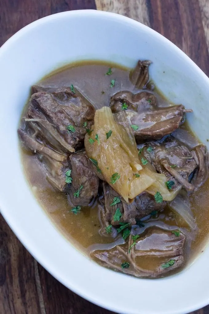 Pressure Cooker Beer Braised Steak with Onions