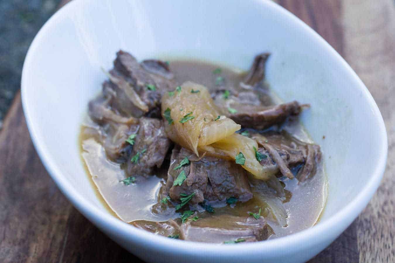 Pressure Cooker Beer Braised Steak with Onions Or Whatever You Do