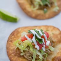 Pressure Cooker Salsa Verde Pork Tostadas