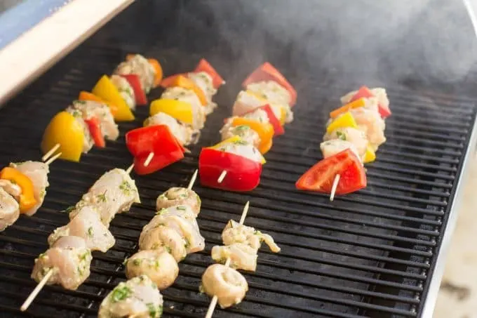 Traeger Garlic Marinated Chicken Kabobs