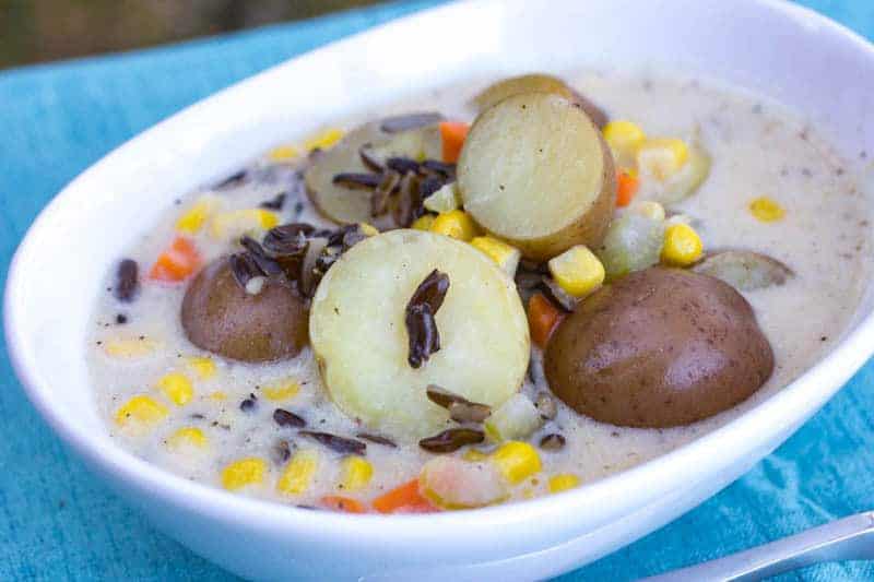 Corn & Potato Chowder with Wild Rice Or Whatever You Do