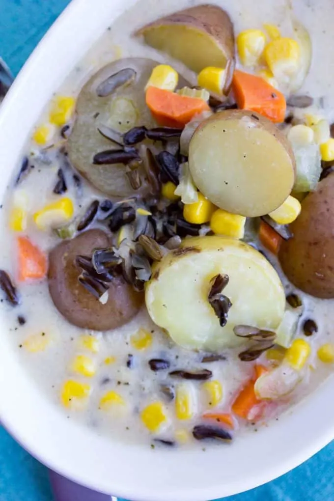 Corn & Potato Chowder with Wild Rice