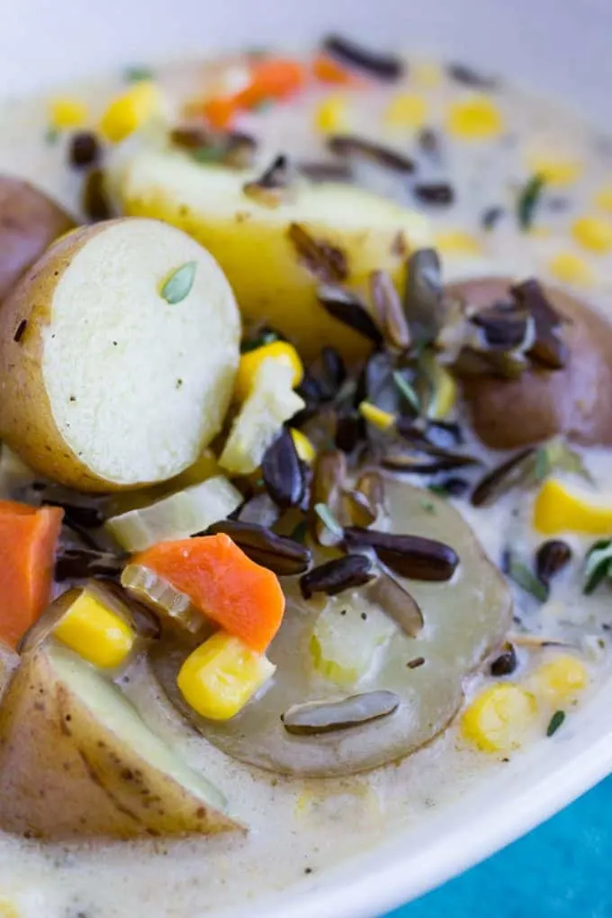 Corn & Potato Chowder with Wild Rice