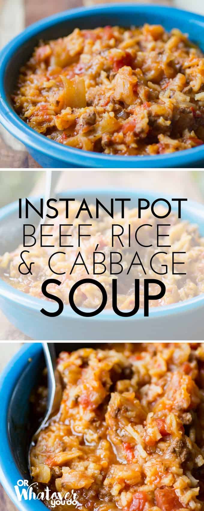 Instant Pot Cabbage, Beef, and Rice Soup Electric Pressure Cooker Meal