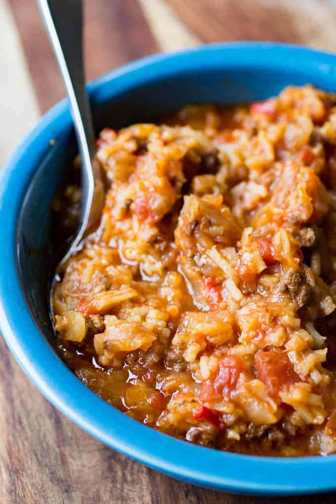 Instant Pot Beef and Cabbage Soup with Rice