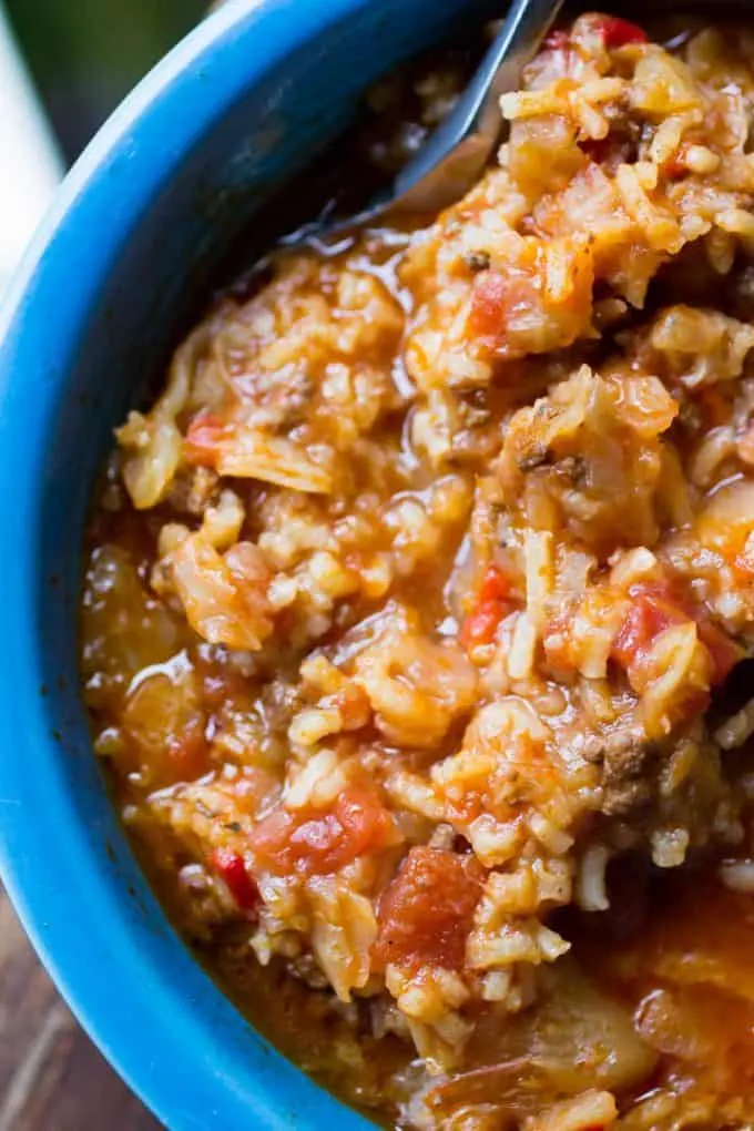 Instant Pot Beef and Cabbage Soup with Rice