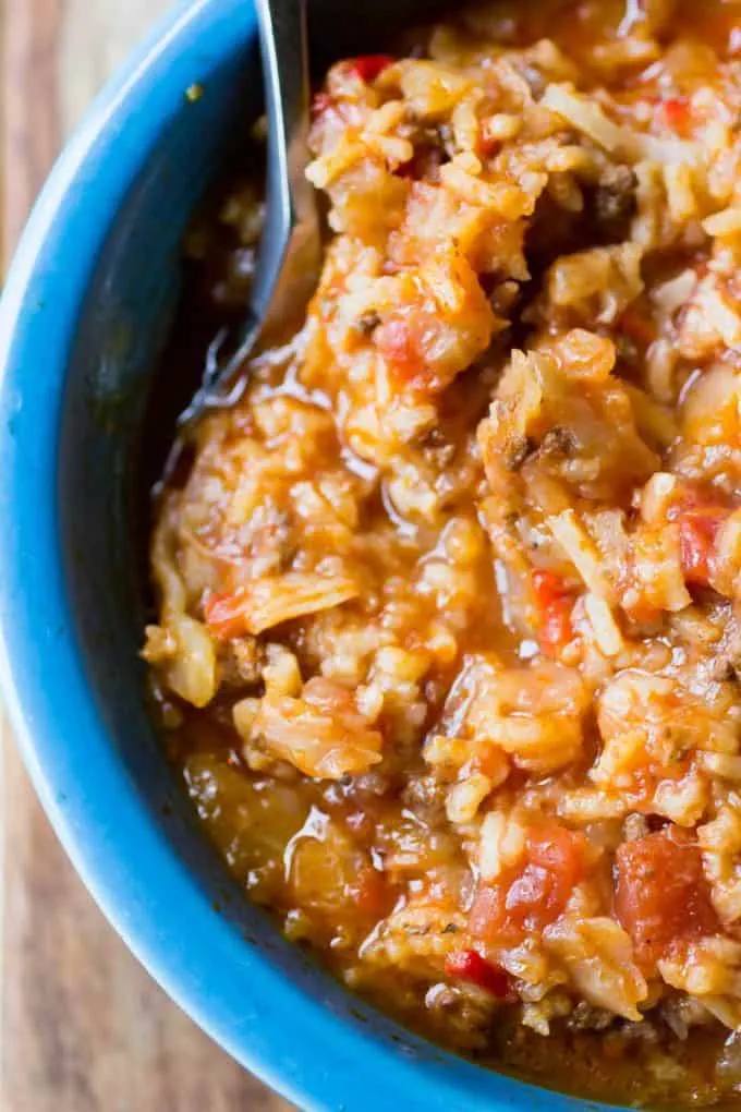 Instant Pot Beef and Cabbage Soup with Rice