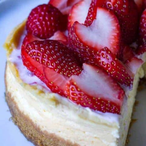 Instant Pot Strawberry Vanilla Cheesecake (Step-By-Step Recipe)