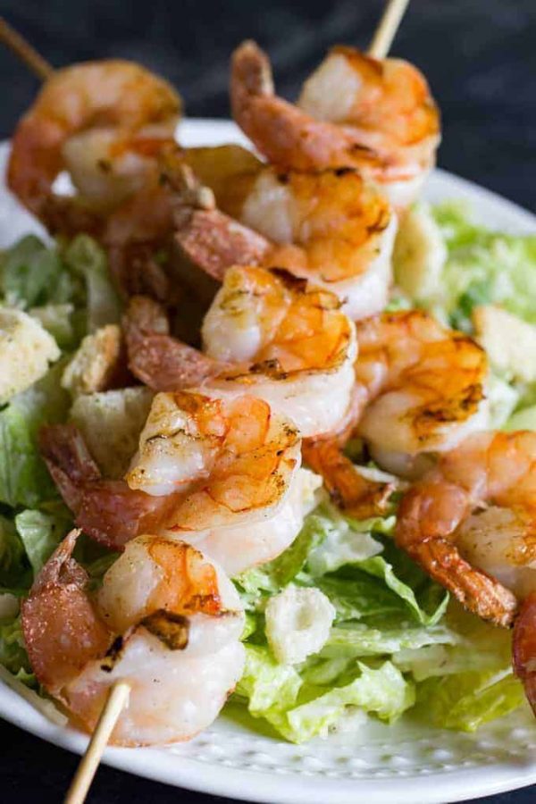 Traeger grilled shrimp kabobs or whatever you do