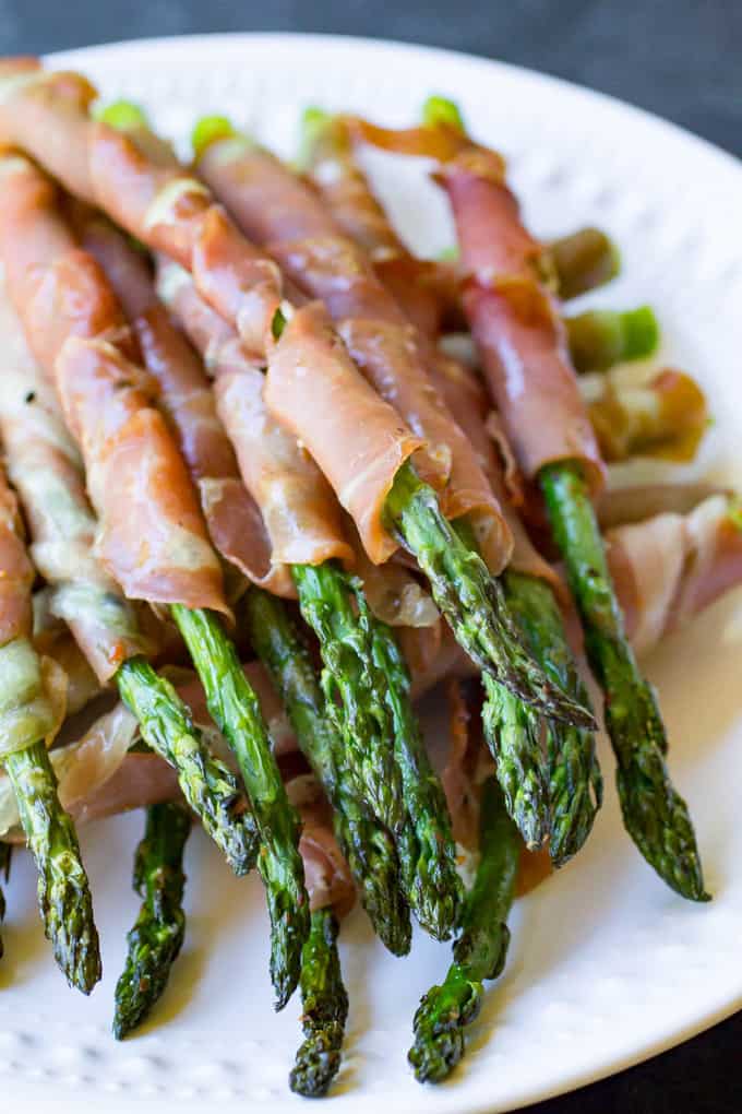 Traeger Grilled Prosciutto Asparagus Pellet grill appetizer from