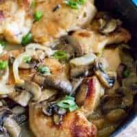 Traeger White Wine Chicken and Mushrooms