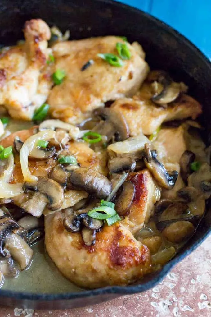 Traeger White Wine Chicken with Mushrooms