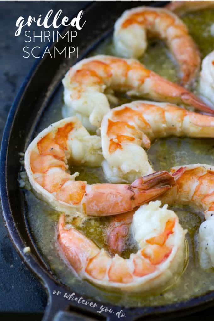 Colossal Size Shrimp Grilled In a Cast Iron Pan