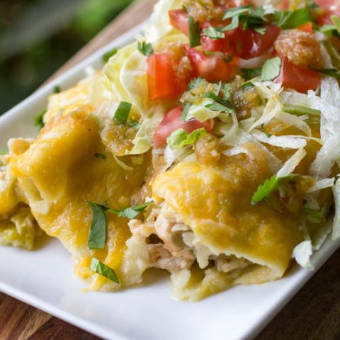Traeger Green Chicken Enchiladas