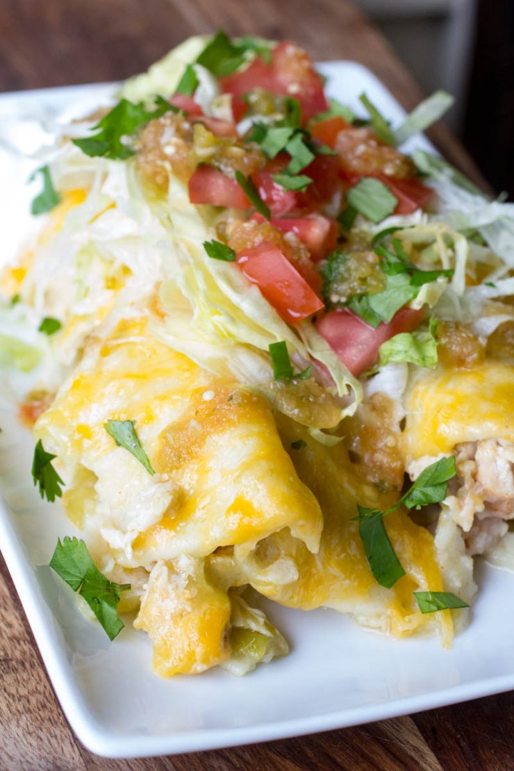 Traeger Green Chicken Enchiladas