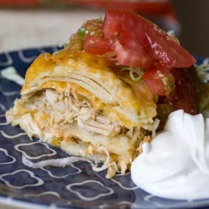 Instant Pot Green Chicken Enchilada Casserole