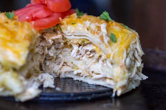 Instant Pot Green Chicken Enchilada Casserole