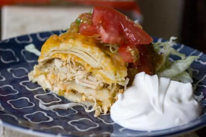 Instant Pot Green Chicken Enchilada Casserole