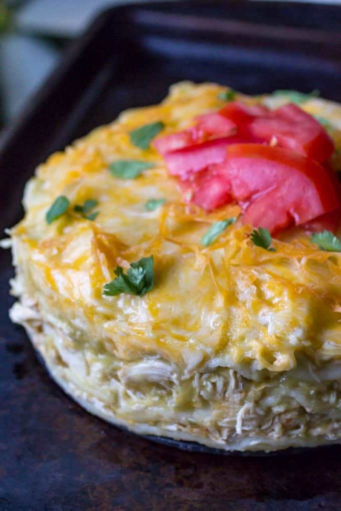 Instant Pot Green Chicken Enchilada Casserole